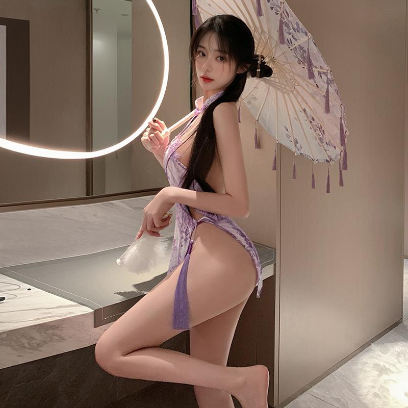 Hidden Curtain One Dream Hollows Out Breast Ditch Cheongsam Sex Underwear Sexy Pure Desire Naked Buttocks Temptation