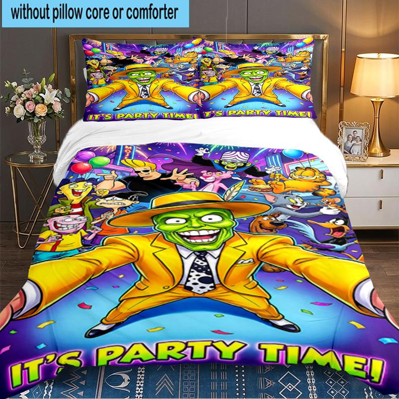 The Masked Green Man 3PCS Bedding set,Ideal for 1pc Duvet Cover And 2pcs Pillowcases Perfect for Fan gift,Ideal for Bedroom, Dormitory