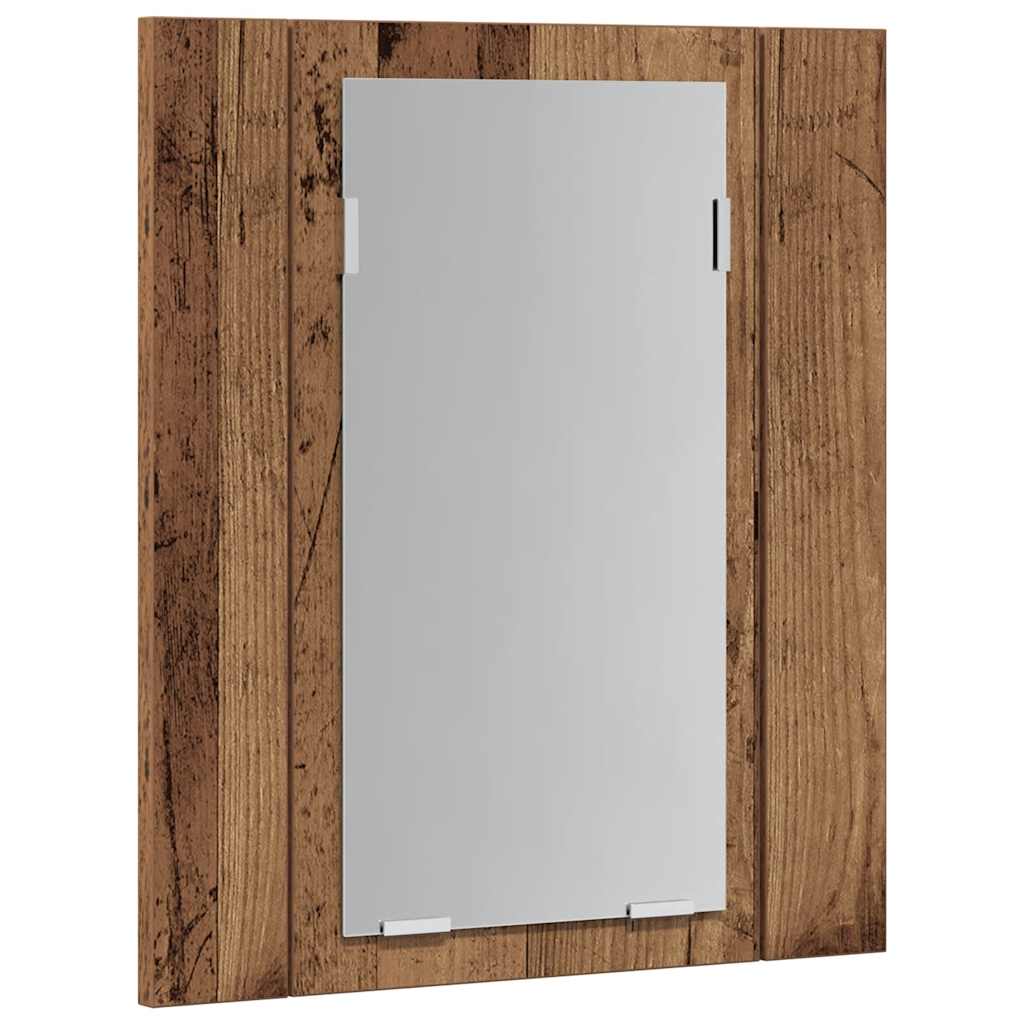 LED Mirror Cabinet with Rustic Wood Effect 40 x 12 x 45 cm Engineered Wood