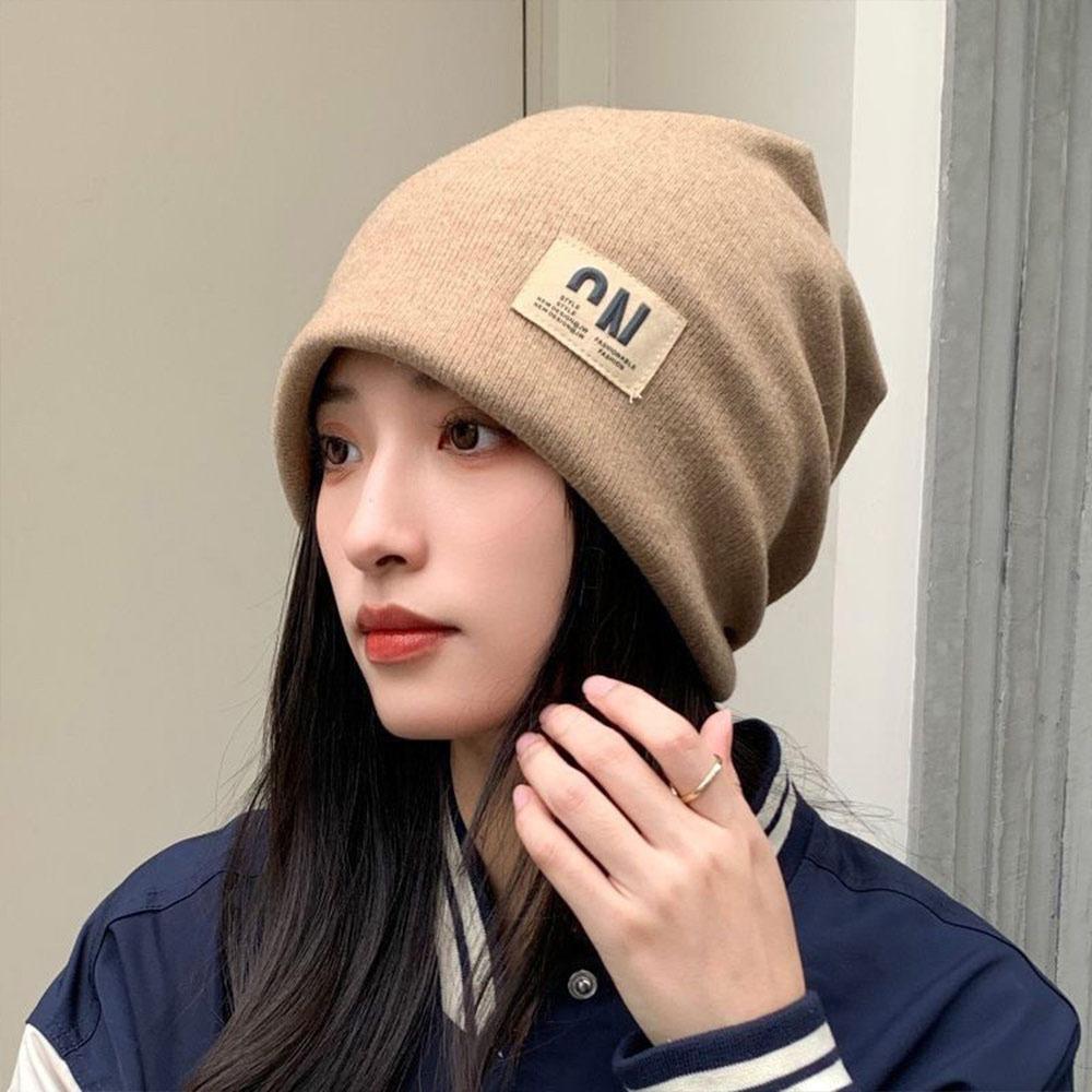 Warm Beanie Hat Windproof Knitted Pullover Cap Fashion Skullies Hat  for Women