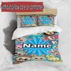 3pcs Duvet Cover Set (1*Duvet Cover + 2*Pillowcase, Without Core), Custom Name Labubu Pattern Bedding Set, Home Bedroom Decor Gift