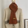 New Korean versatile knitted scarf, warm in autumn and winter, windproof, simple and versatile, high-end couple wool small scarf