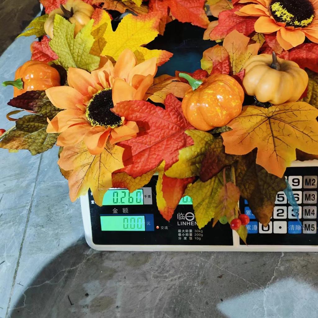 Maple Leaf Wreath,Artificial Leaf Wreath, Door Hanging Decoration, Festival Props, Hanging Window Wall Hanging