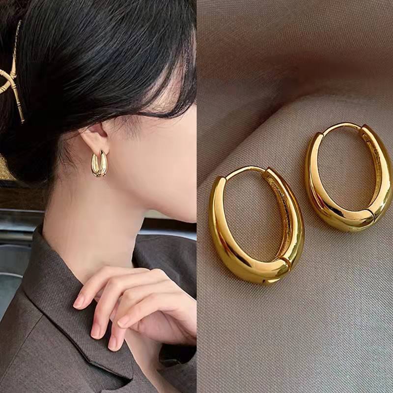 Best-selling Simple Geometric Oval Earrings Retro High Sense U-shaped Earrings Accessories Jewelry