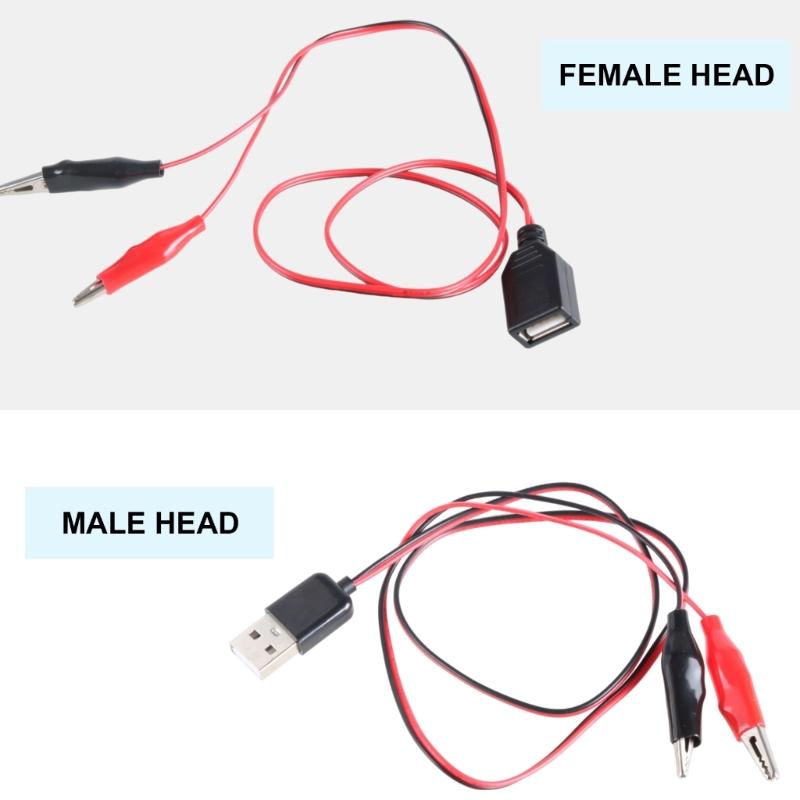 USB-кабель-разветвитель на два зажима 5 В/1,5 А, тестовый шнур для различных 5-вольтовых приборов, длина 60 см