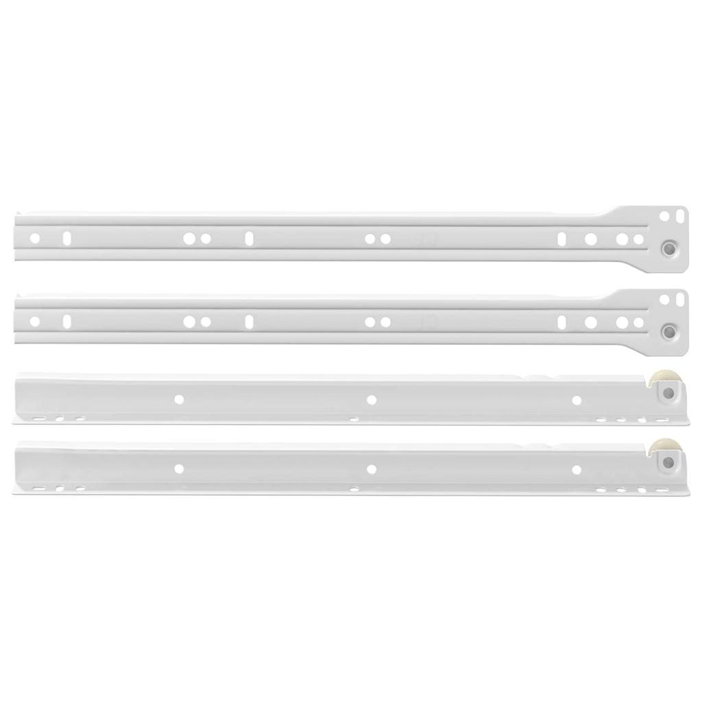 Drawer Slide Set 12 pcs White 350 mm Steel