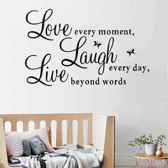 Inspirational Words Love Butterfly Wall Sticker Decal Room Home Wallpaper Decor