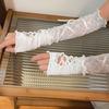 1 пара женских выпускных рукавов с прозрачным кружевом и цветочной вышивкой, тонкие, без пальцев, JK Lolita
