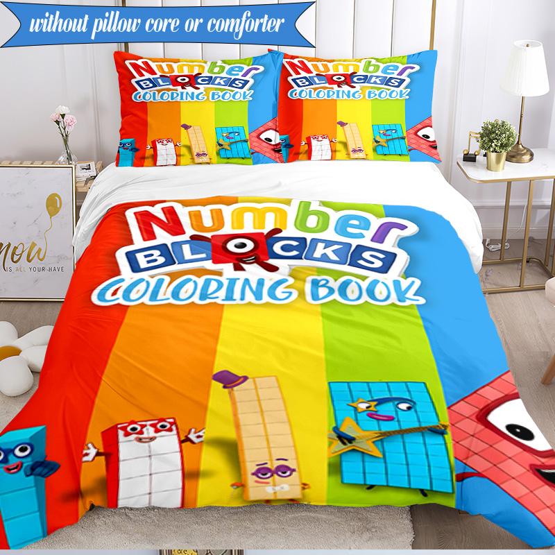 Number-Blocks Adventure 3pcs K-pop music group Bedding set,Ideal for Bedroom, Dormitory,Including Duvet Cover And 2pcs Pillowcases,Fan gifts