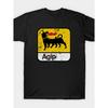 Agip Motor Oil Logo Vintage T-shirt Printed Short-sleeved Crew Neck Casual Top, Pure Cotton Retro T-shirt, Men's T-shirt, Outdoor T-shirt, Sports
