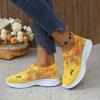 2024 Crystal Floral Knitted Sneakers Women Summer Breathable Mesh Flat Heels Casual Shoes Woman Comfortable Soft Bottom Flats