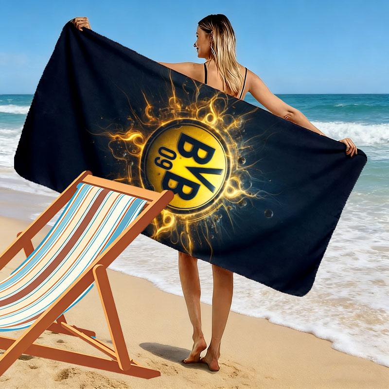 Borussia Print Beach Towel, Large Soft Quick Dry Towel for Beach Camping Swimming