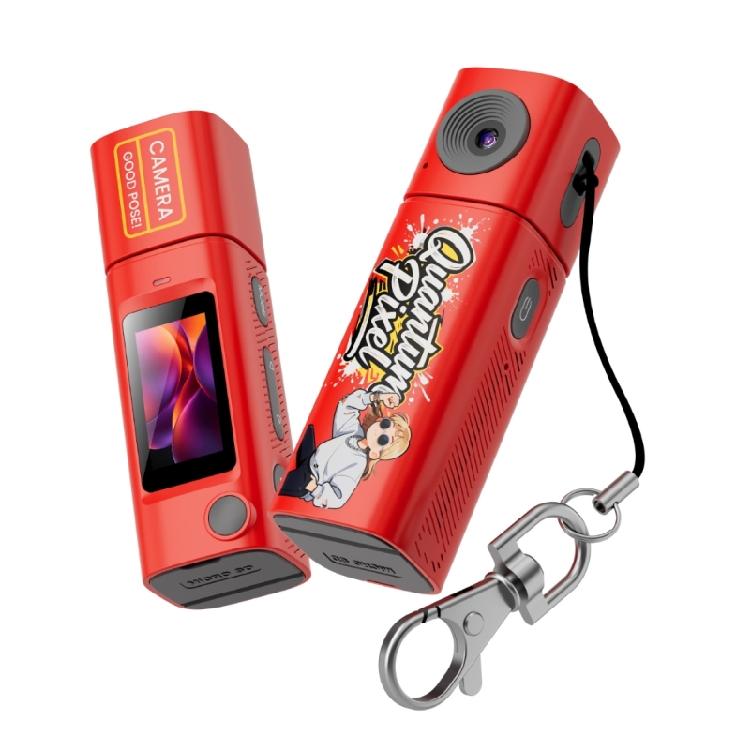 Fashionable Thumb Camera Key Holder with Type C Charging & Sound Recording Features Small Key Rings Camera LCD Screen