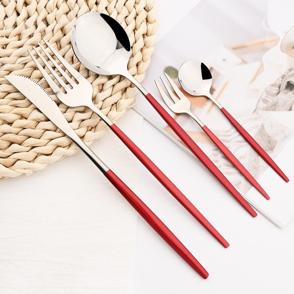 5 шт., черный набор столовых приборов, нож, вилка для торта, кофейная ложка, столовая посуда, столовые приборы из нержавеющей стали, столовые приборы в западном стиле, кухонное серебро