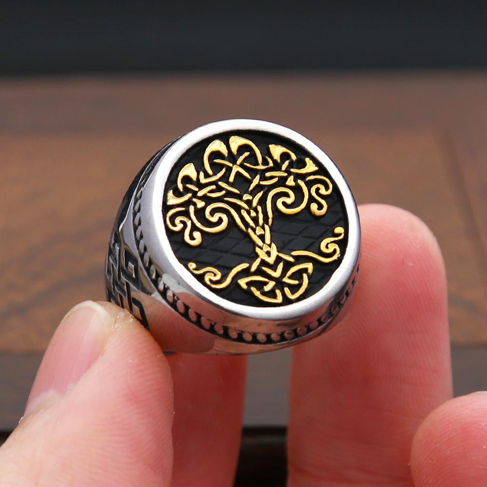 Модное винтажное кольцо «Дерево жизни» из нержавеющей стали с кельтским узлом для мужчин и женщин, уникальный амулет викингов, ювелирные изделия, подарок, дропшиппинг