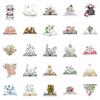50pcs Cartoon Flower in Book Sticker Aesthetic Phone Bike Wall Scrapbook Motorcycle Waterproof Sticker for Kids Toys Gifts