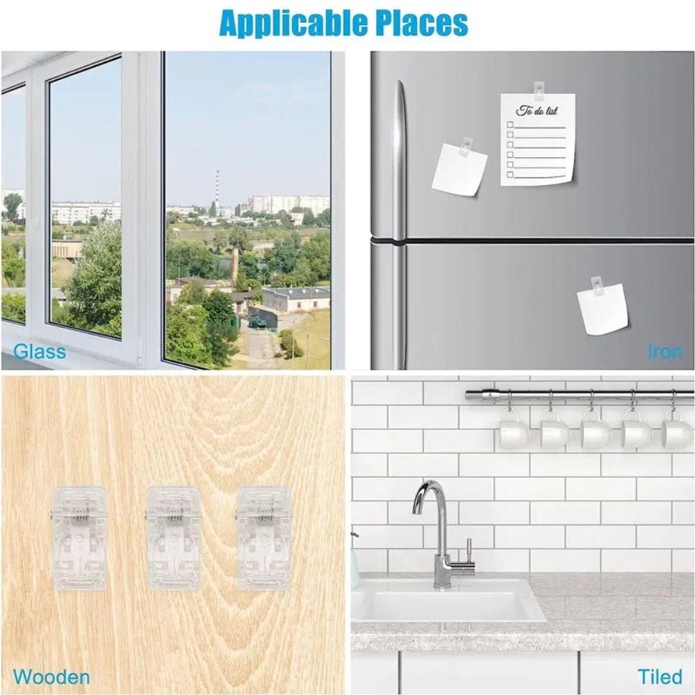 10pcs Small Self-Adhesive Clips Portable Spring Clips Wall Clips Wall Tapestry