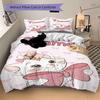 Custom Textile Pink Bow Cat Bedding 3 Piece Set HD Print Duvet Cover Pillowcases for Teens Adult Bedroom Decoration