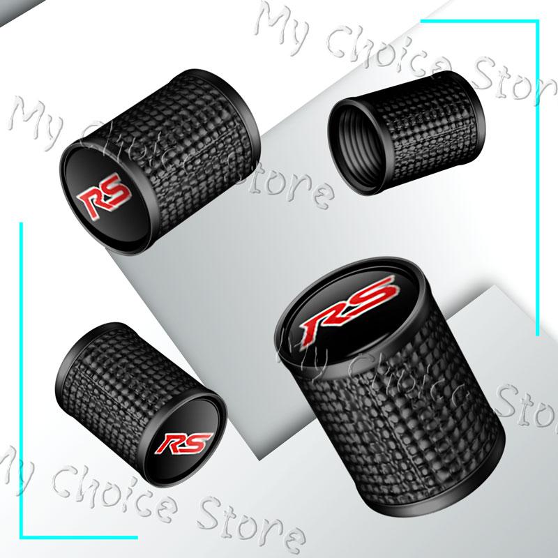 4Pcs/Set RS Logo Emblem Car Wheel Tire Valve Cap Tyre Rim Stem Airdust Waterproof Cover For Chevrolet jm2 Captiva Lacetti Aveo Cruze