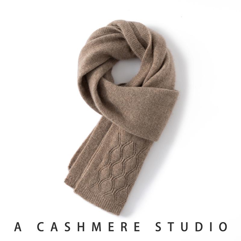 Women's 100% Pure Cashmere Scarf - Warm, Versatile Knit for Autumn/Winter Fashion