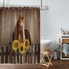 1PC Farm Horse Pattern Printed Shower Curtain, Rural Life Style, Waterproof, with 12 Hooks, Bathroom Showers, Bathtub, Home Use