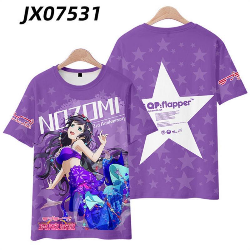 Аниме LoveLive! Супер звезда!! 3D футболка женская мужская летняя мода круглый вырез короткий рукав