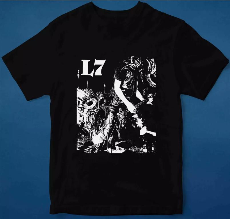 РАСПРОДАЖА L7 Футболка Rock Band с коротким рукавом Размеры S-4XL Унисекс Подарок для фаната Унисекс Футболка