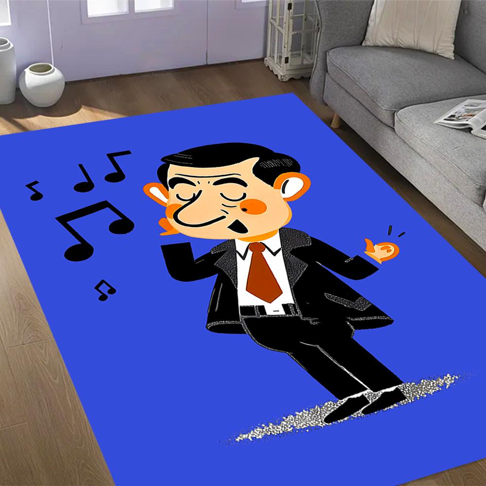 Mr. Bean's Adventure Themed Anti-Slip Rugs - Polyester Home Decor, Suitable for Bedrooms, Living Rooms, Doorways, Studios, and Decorations