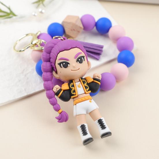 Keychain Pendant Anime Doll Charm Beads Bracelet Key Chain Party Favor Keyring Bag Charm Backpack Accessory
