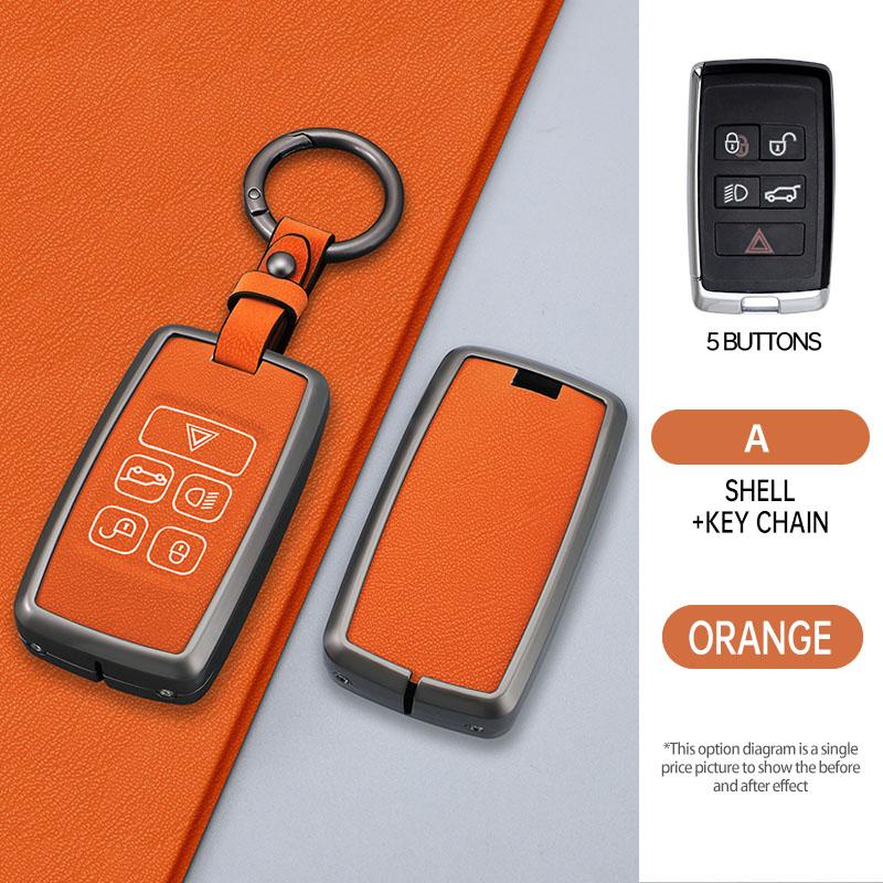 Zinc Alloy Leather Car Smart Remote Key Case Keychain Shell for Land Rover Range Rover Discovery 5 Sport 2018 2019 Accessories