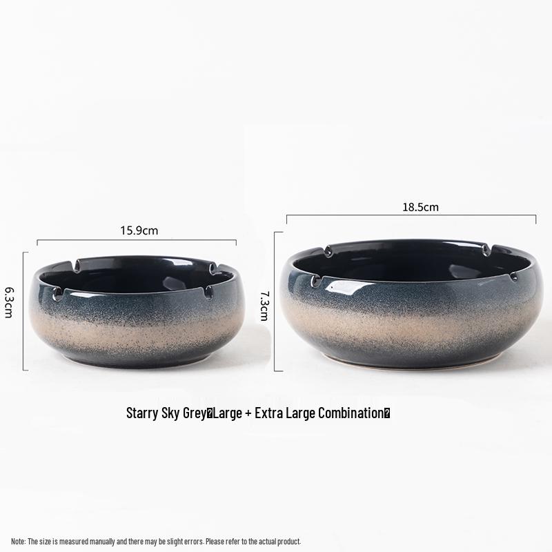 Large Ceramic Ashtray – Creative Retro Chinese Style for Living Room or Office