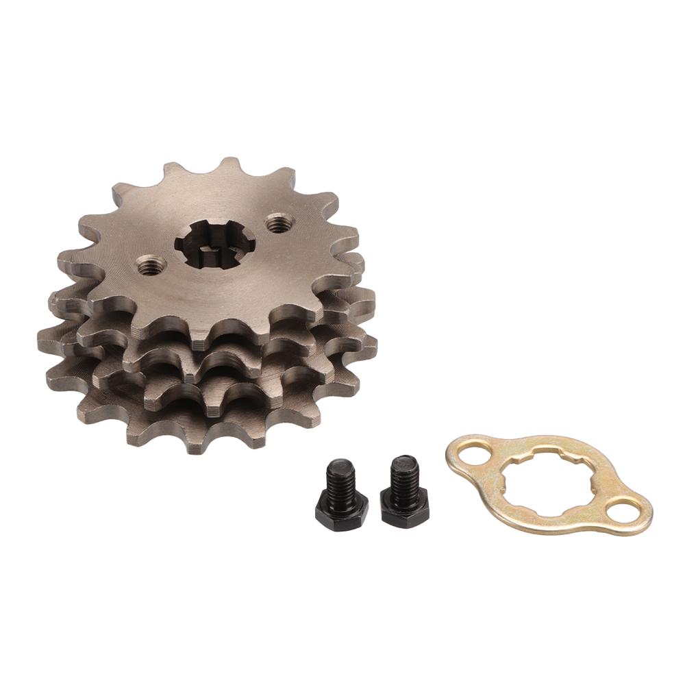415 Chain 17mm 14T 15T 16T 17T Teeth Front Engine Sprockets With Retainer Plate Locker For Motorcycle Motorized Bicycle Moped