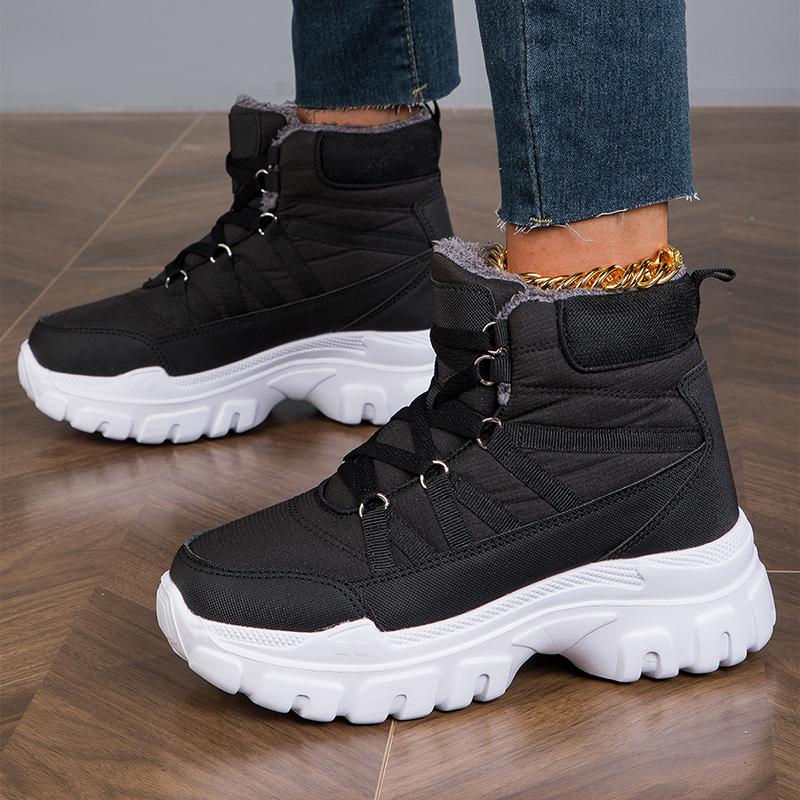 2024 новейшие женские повседневные зимние ботинки, роскошные брендовые кроссовки, ботильоны на толстой подошве, теплая плюшевая хлопковая обувь