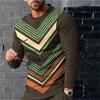 Футболка с 3D-цифровой печатью, уличный тренд, длинный рукав, круглый вырез, футболка-пуловер, большая мужская повседневная спортивная мужская одежда с длинным рукавом