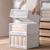 Wardrobe Storage Box Drawer Style Stackable Container with Lid Organizing Save Space Bedside Simple Clothes Organizer for Closet