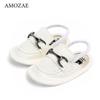 Baby Boys Girls Fashion PU Leather Sandals Baby Shoes Summer Retro Infant Slippers Soft Bottom Shoes Anti-Slip Shoes For Newborn