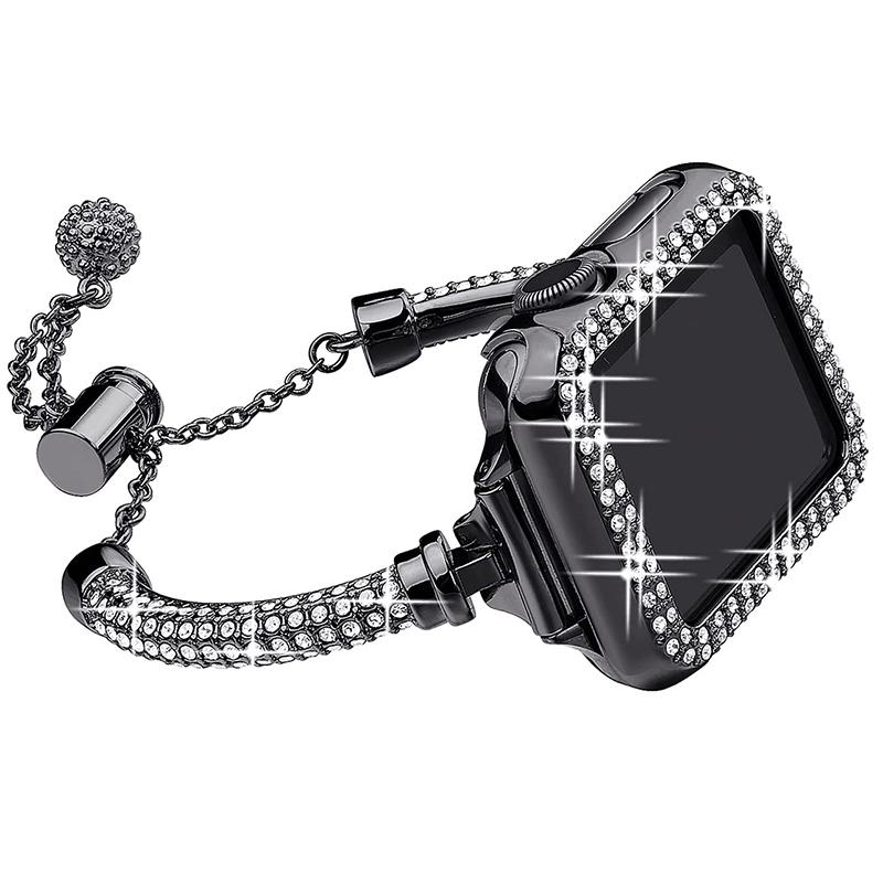 Бриллиантовый ремешок для запястья Apple Watch Ultra, браслет 49/45/44/40/38 мм, сверкающий кристаллический браслет для iWatch Series 8, 7, SE, 6, 5, 4, 3