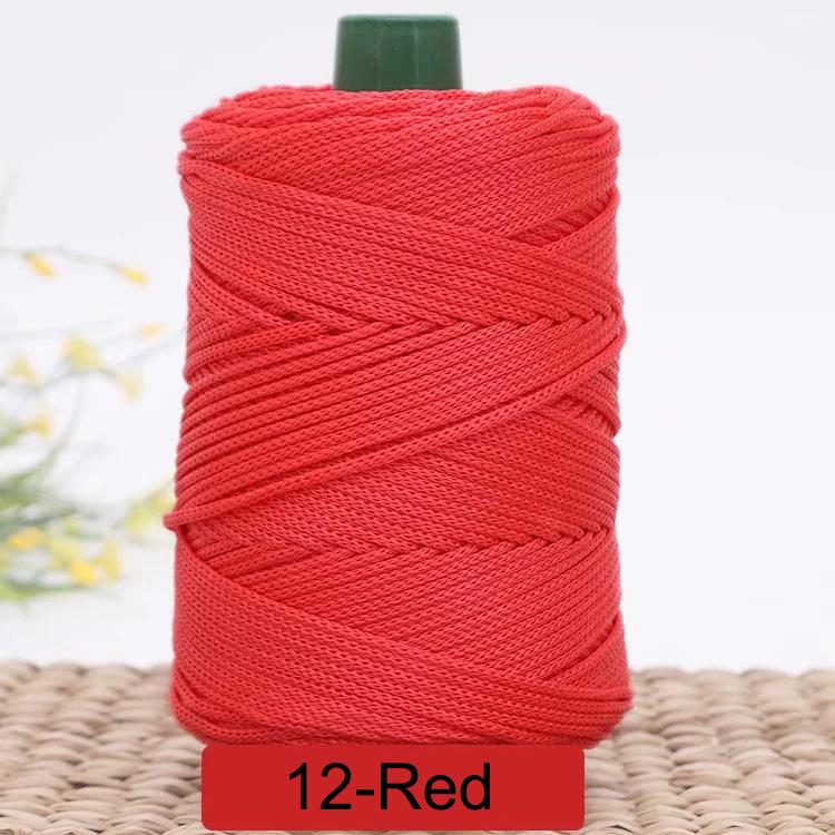 3 мм Цветной Крученый Плетеный Шнур, Полая Нить, Полиэстеровый Шнур Макраме, Черная Пряжа для Вязания Крючком, Пряжа для Вязальщицы