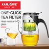 KAMJOVE Press Art Tea Cup Стеклянный чайник для чая Изысканные фильтры 304 Нержавеющая сталь для контакта с пищевыми продуктами Чайник 600 мл Стеклянный чайный набор