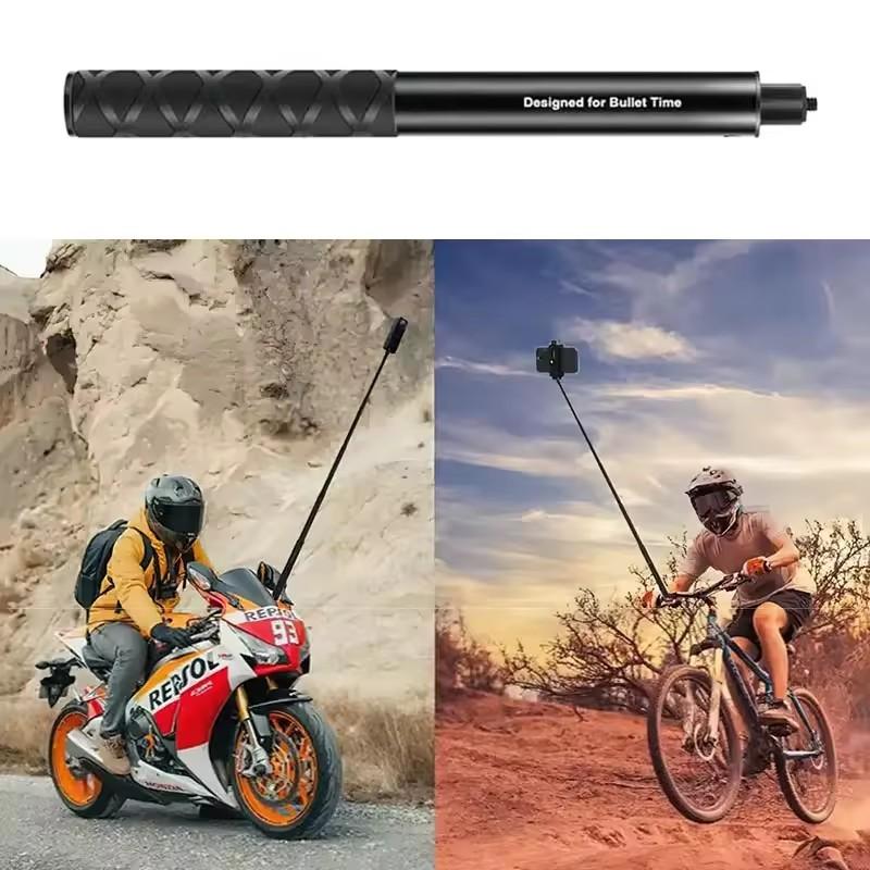 111cm Selfie Stick Aluminum Adjustable Length Telescopic Extension Pole Universal 1/4 Thread for Action Camera Gopro 7
