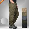 Мужские тонкие свободные прямые брюки с несколькими карманами на весну/лето — модная повседневная спортивная одежда больших размеров