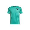 Under Armour Johnson Series LC Brahma Letter Logo Printed Sports Short Sleeve T-Shirt Men Tops Green 1379839-369