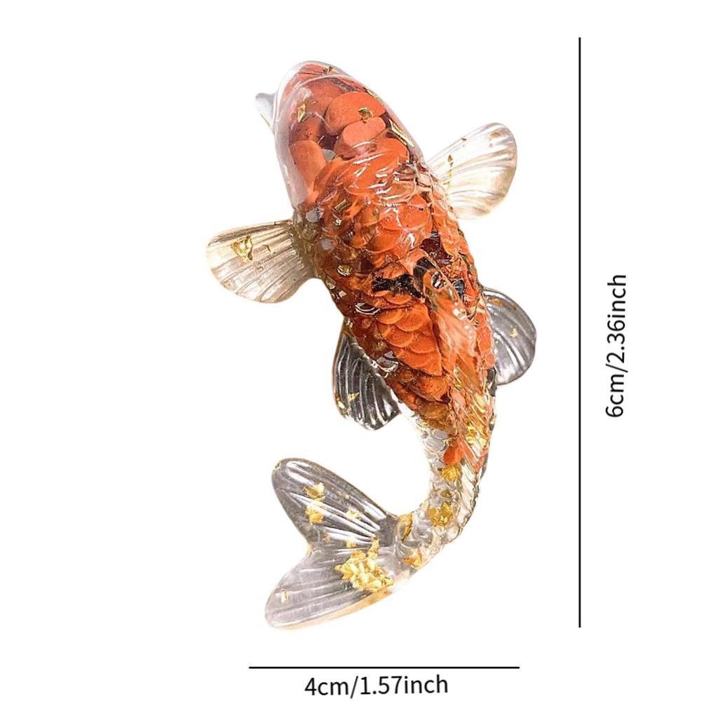 Lightweight 2.3inch Glass Koi Fish Statue Desktop Decoration Lucky Goldfish Miniature Handicraft Handmade Collectible Home Gifts