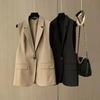Summer Women Blazer Coat Solid Color Sleeveless Turn-down Collar Temperament Suit Jacket Long Vest for Female