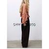 Fall Women's Clothing round Neck Paisley Print Horn Long Sleeves Ruffles Loose Shirt Top 17054448