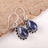 Natural Sodalite Gemstone 925 Sterling Silver Jewelry Handcrafted Earrings 1.41" EE-97-32