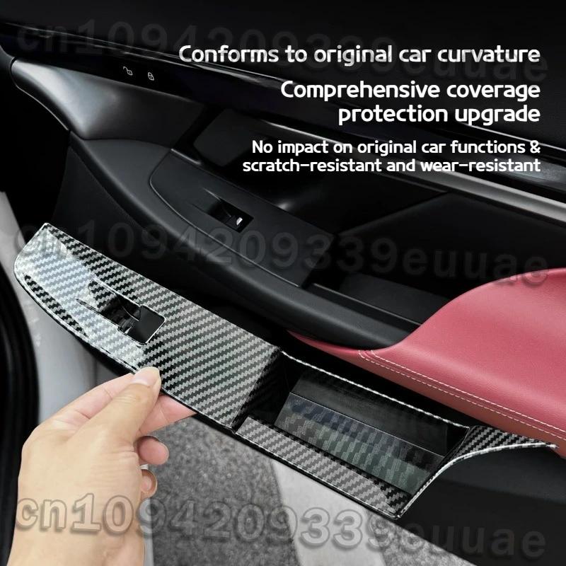 For BMW 5 Series i5 G60 2024-2025 ABS Carbon Fiber texture Car window lift glass panel button frame interior accessories