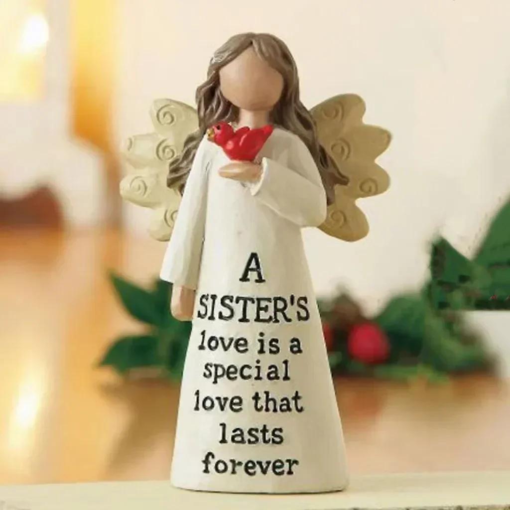 Главная Мода Декор Креативные подарки Новая фигурка Празднование Дружбы Комната Статуэтка Ангела из смолы Сестра Подарок на День Святого Валентина