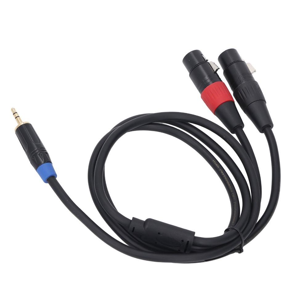 Plug and Play Dual Female 3Pin XLR to 3.5mm Y Splitter Cable for Audio Console