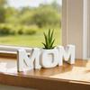 MOM Mom Letter Ornament Mom Flowerpot Shape Car Interior Ornament Hollow Letters Models  Desk Decor